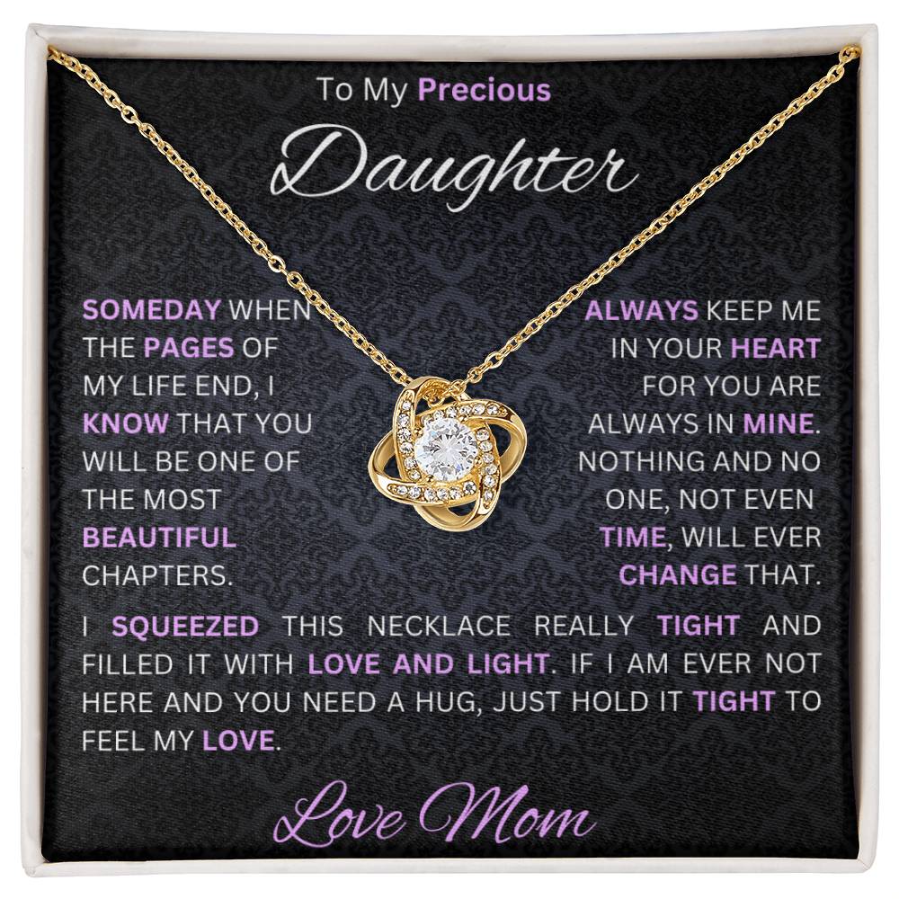 Moms Daughter - My Sunshine - Love Knot Necklace