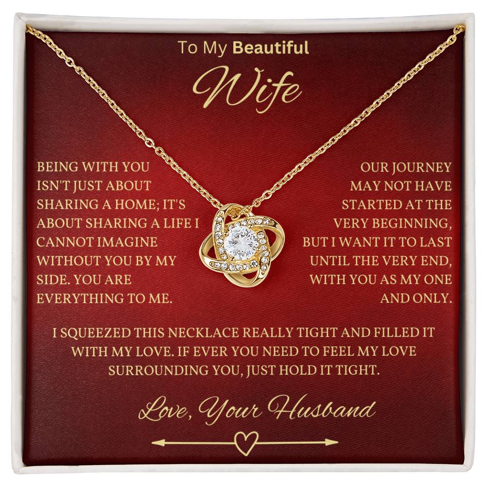 Beautiful Wife Message Card in Red