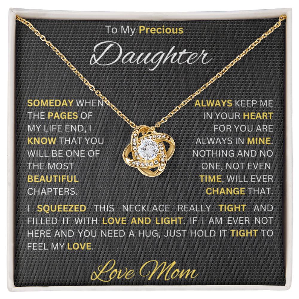 Moms Daughter - My Sunshine - Love Knot Necklace