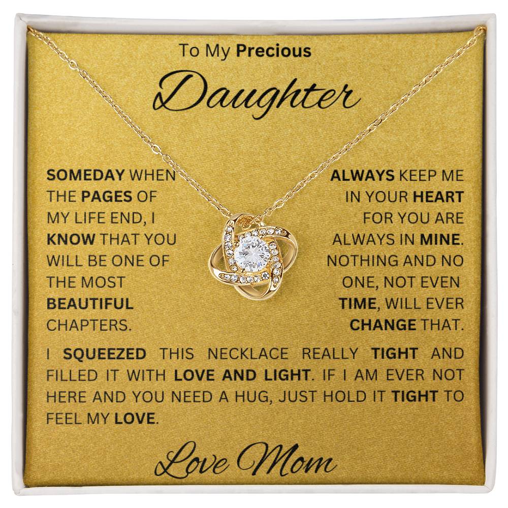 Moms Daughter - My Sunshine - Love Knot Necklace