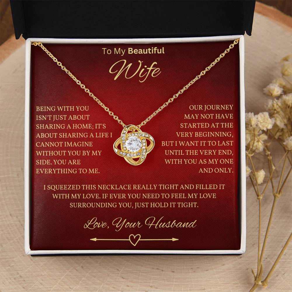 Beautiful Wife Message Card in Red