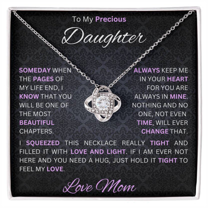 Moms Daughter - My Sunshine - Love Knot Necklace