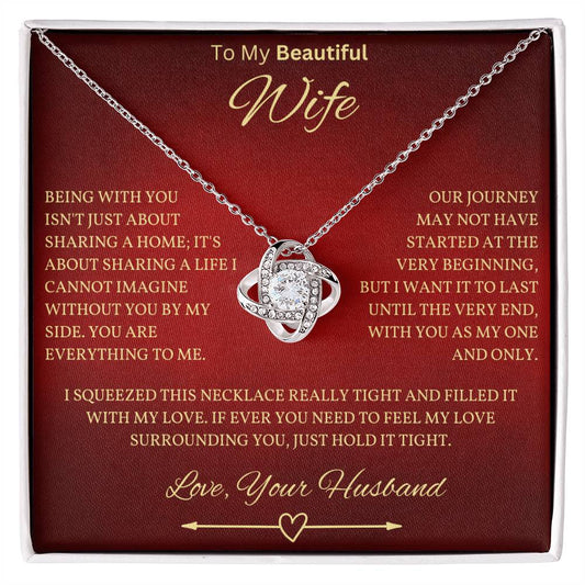 Beautiful Wife Message Card in Red