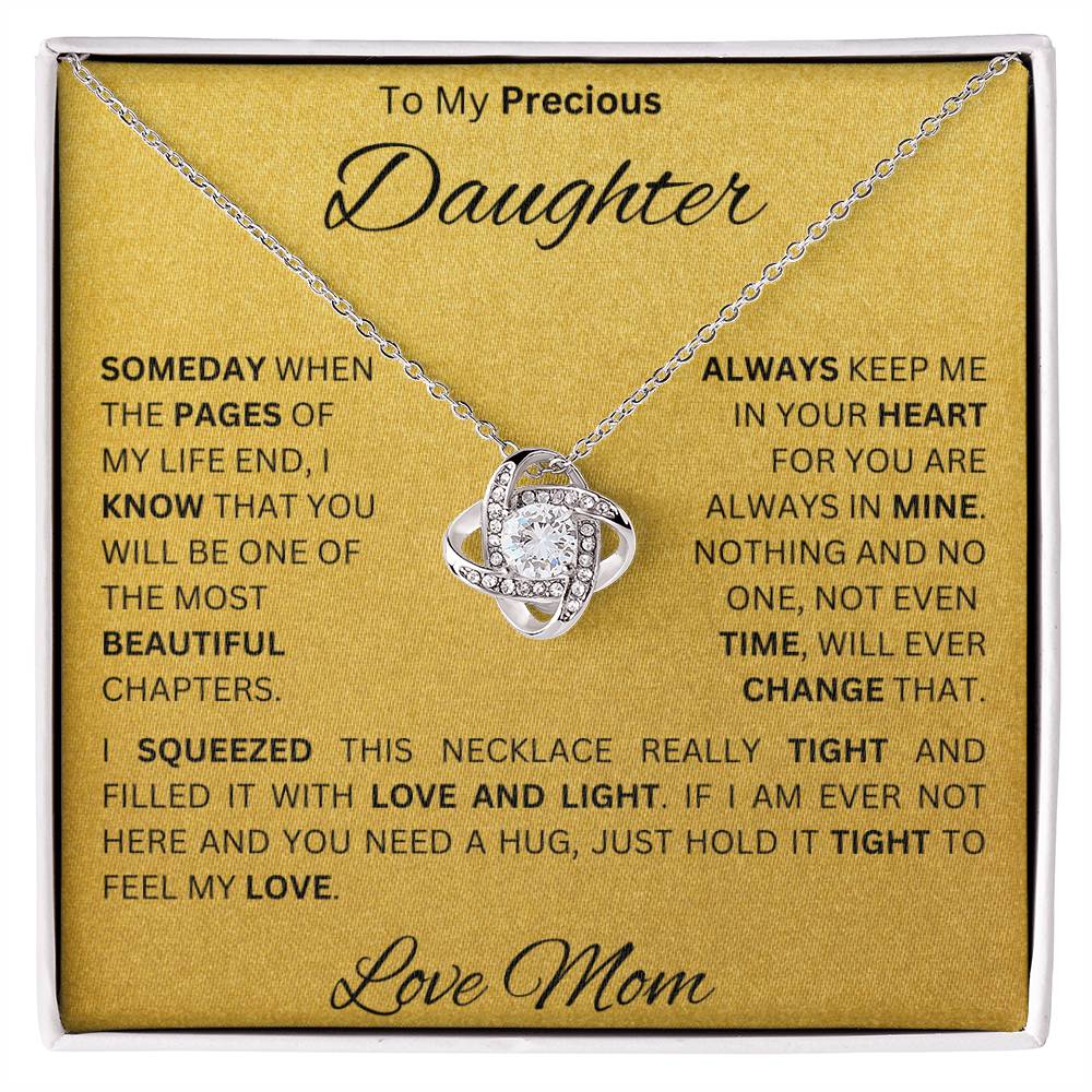 Moms Daughter - My Sunshine - Love Knot Necklace