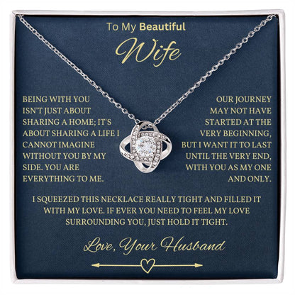 Beautiful Wife Necklace in Navy Blue