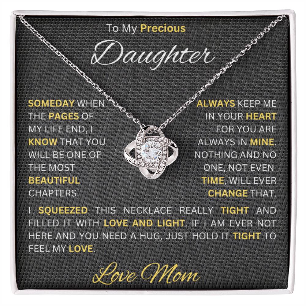 Moms Daughter - My Sunshine - Love Knot Necklace