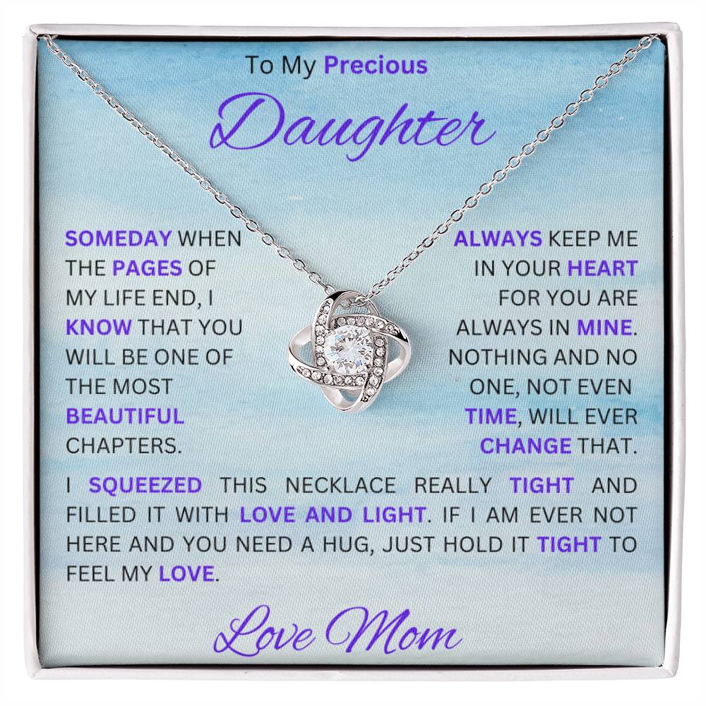 Moms Daughter - My Sunshine - Love Knot Necklace