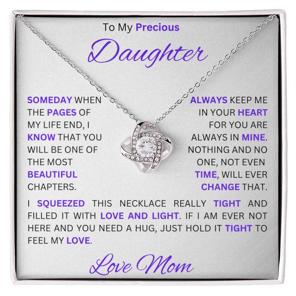 Moms Daughter - My Sunshine - Love Knot Necklace