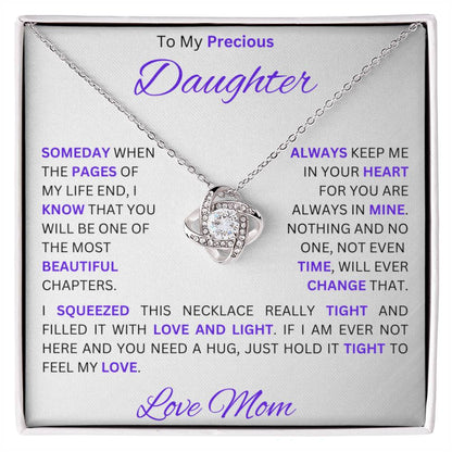 Moms Daughter - My Sunshine - Love Knot Necklace