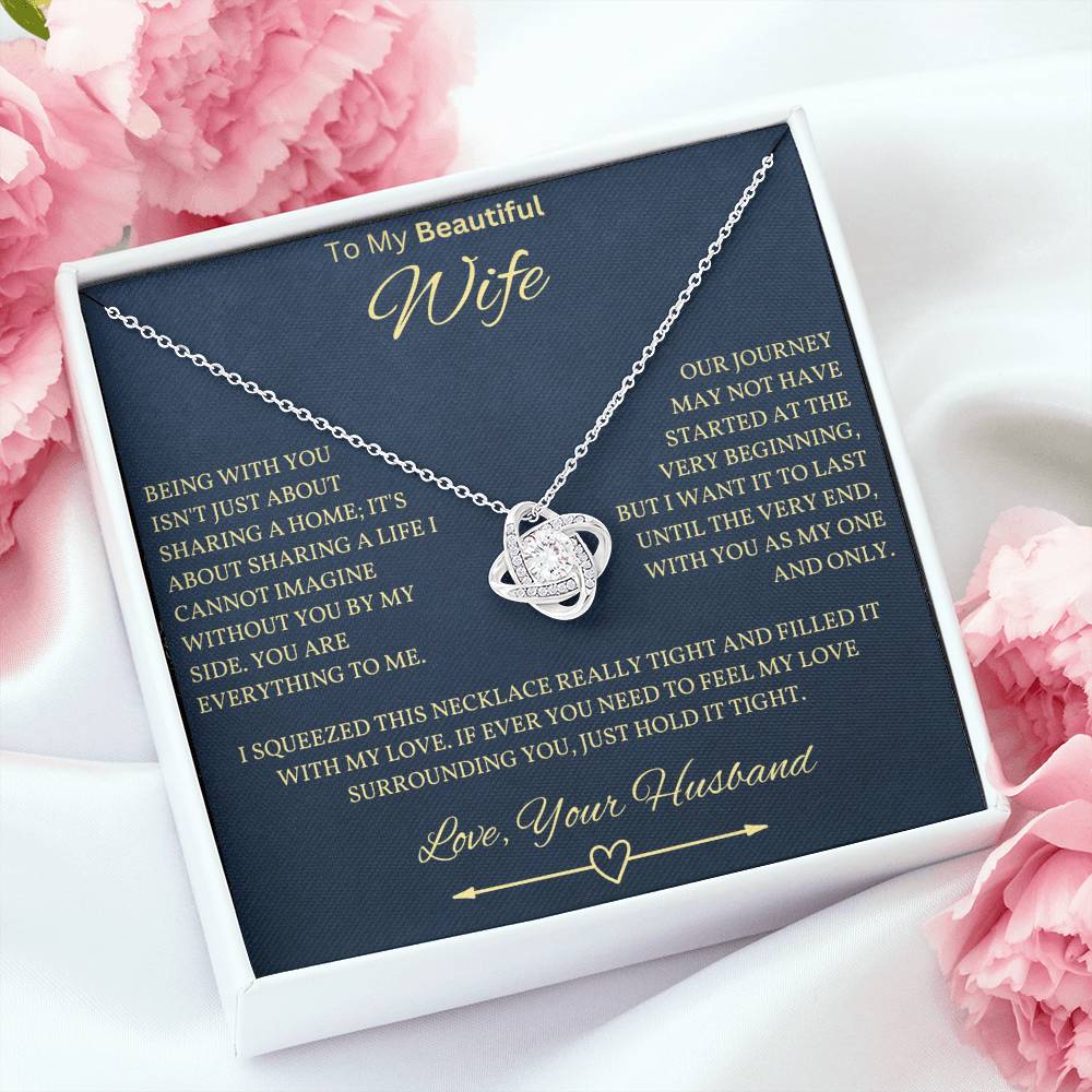 Beautiful Wife Necklace in Navy Blue