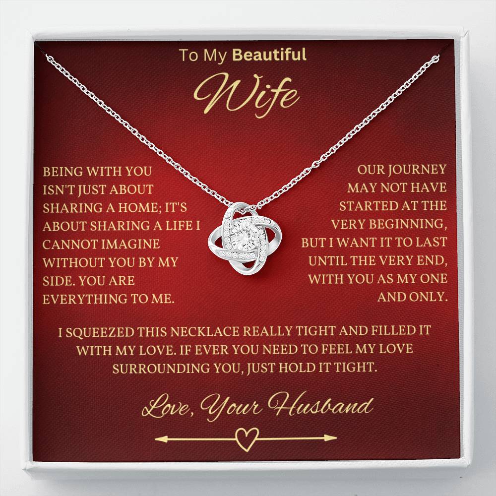 Beautiful Wife Message Card in Red