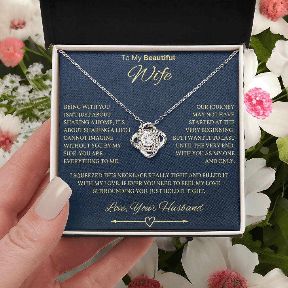 Beautiful Wife Necklace in Navy Blue