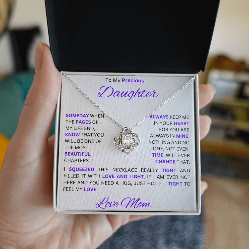 Moms Daughter - My Sunshine - Love Knot Necklace