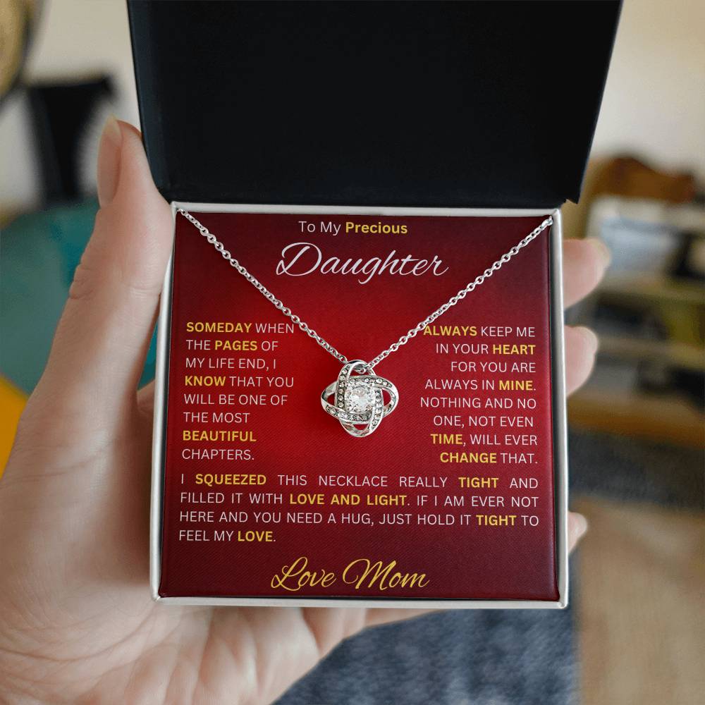 Moms Daughter - My Sunshine - Love Knot Necklace