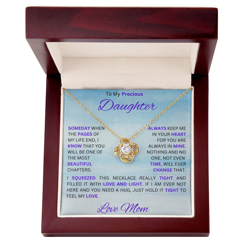 Moms Daughter - My Sunshine - Love Knot Necklace