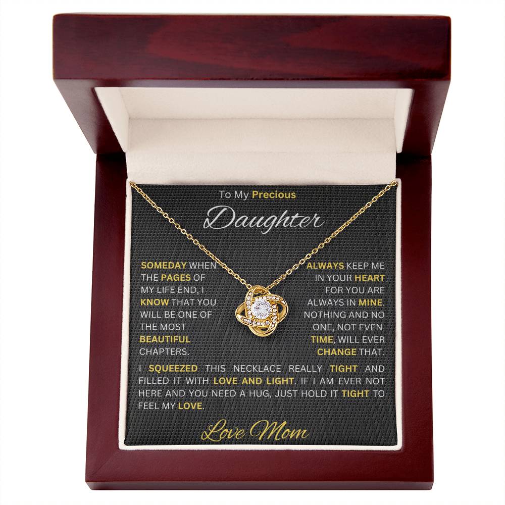 Moms Daughter - My Sunshine - Love Knot Necklace