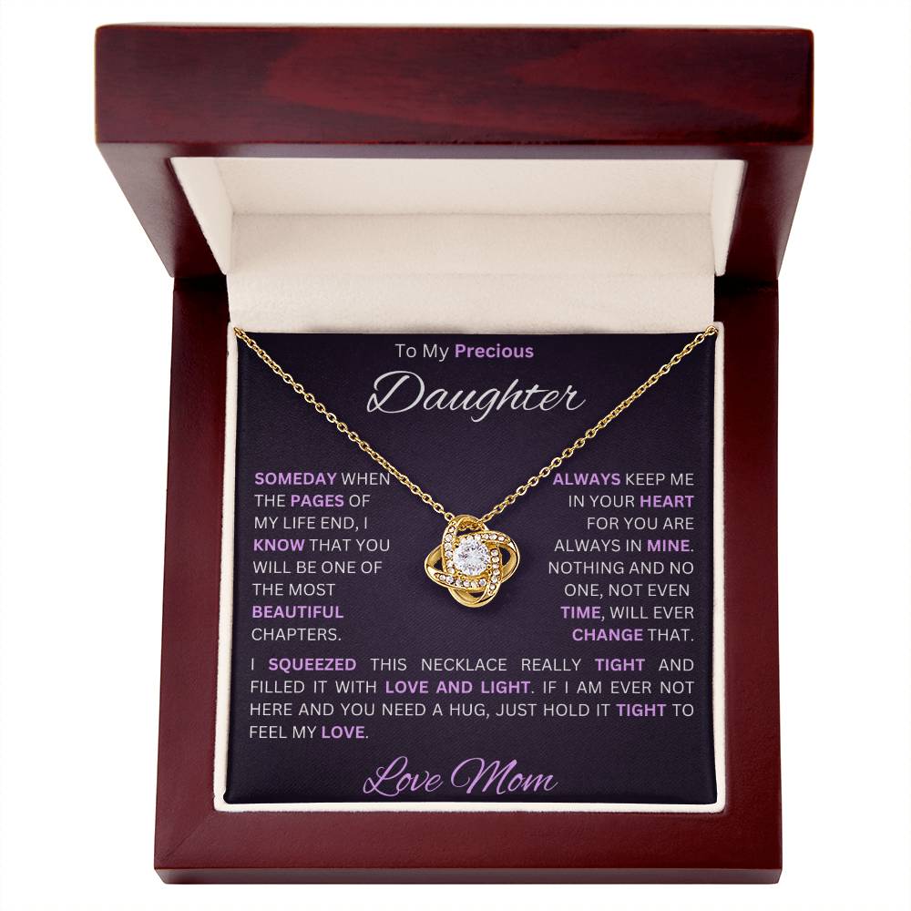 Moms Daughter - My Sunshine - Love Knot Necklace