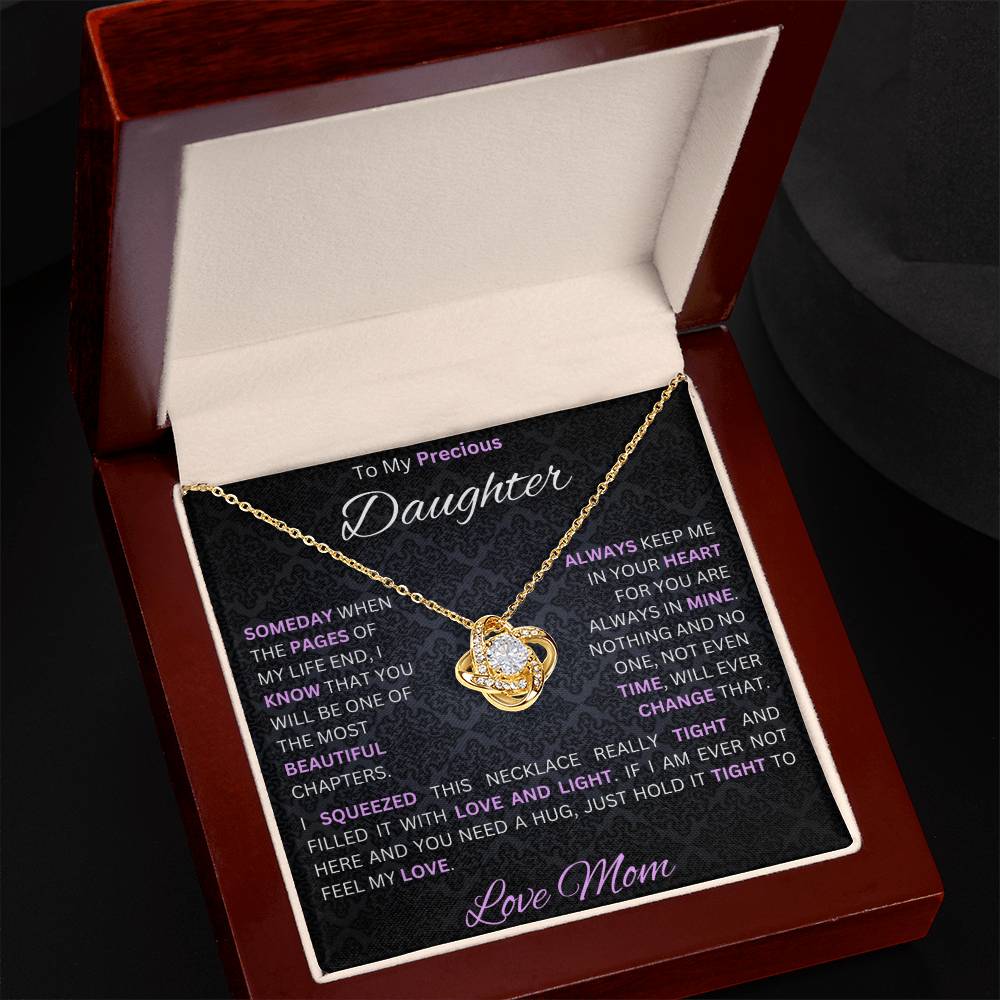 Moms Daughter - My Sunshine - Love Knot Necklace