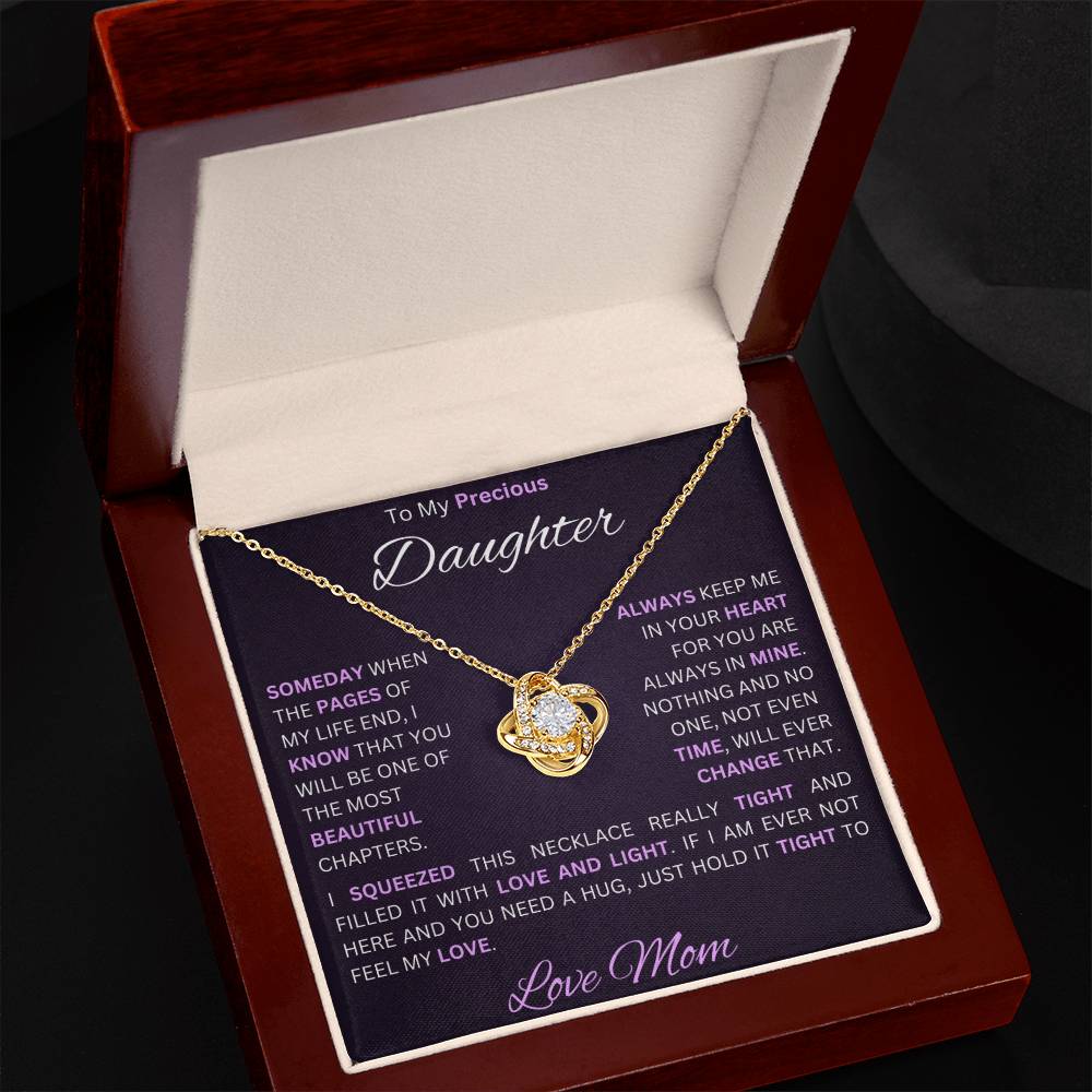 Moms Daughter - My Sunshine - Love Knot Necklace