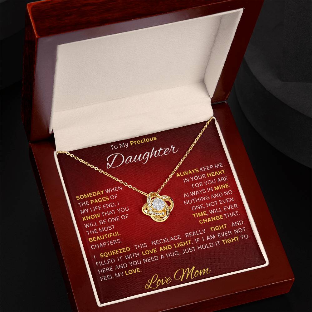 Moms Daughter - My Sunshine - Love Knot Necklace