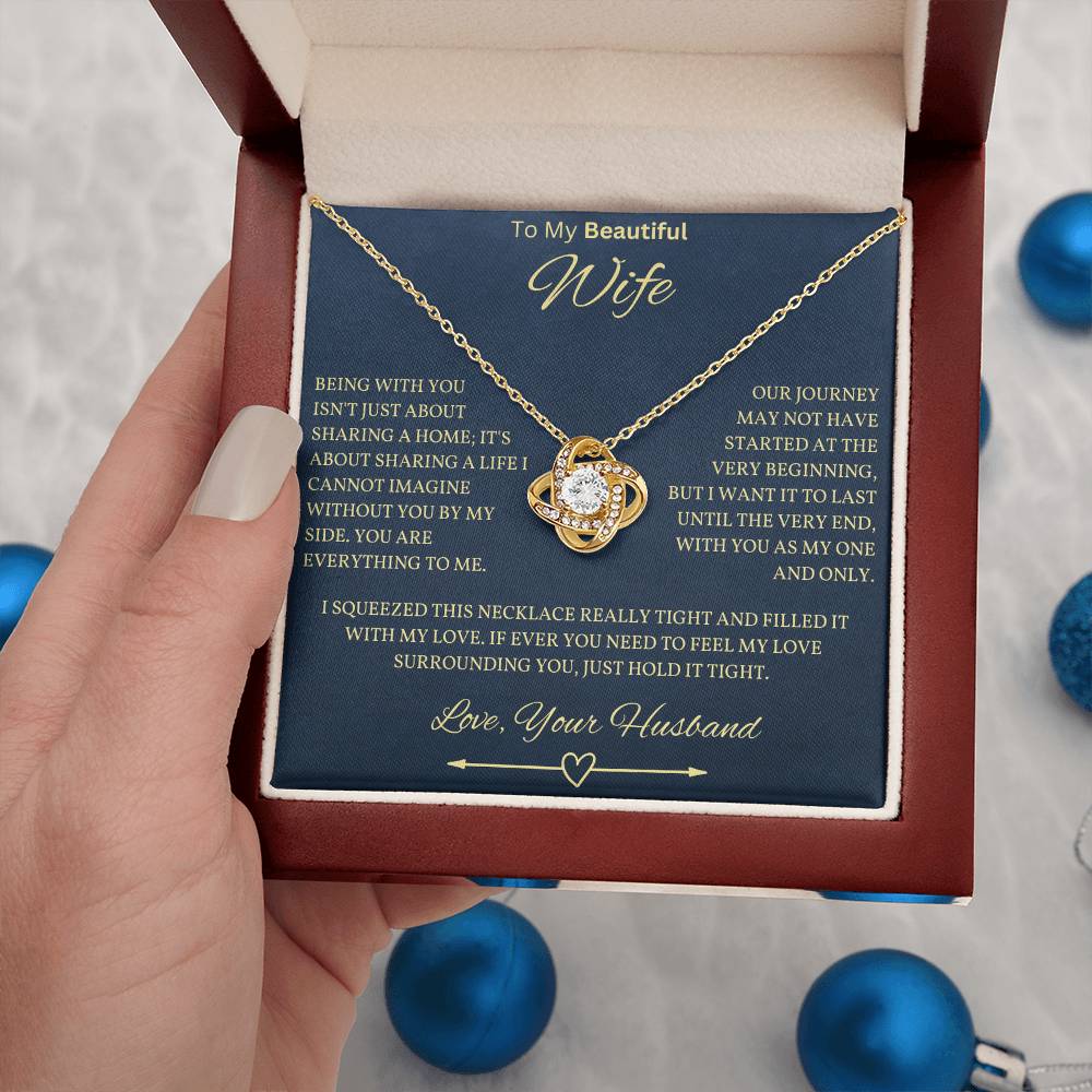 Beautiful Wife Necklace in Navy Blue