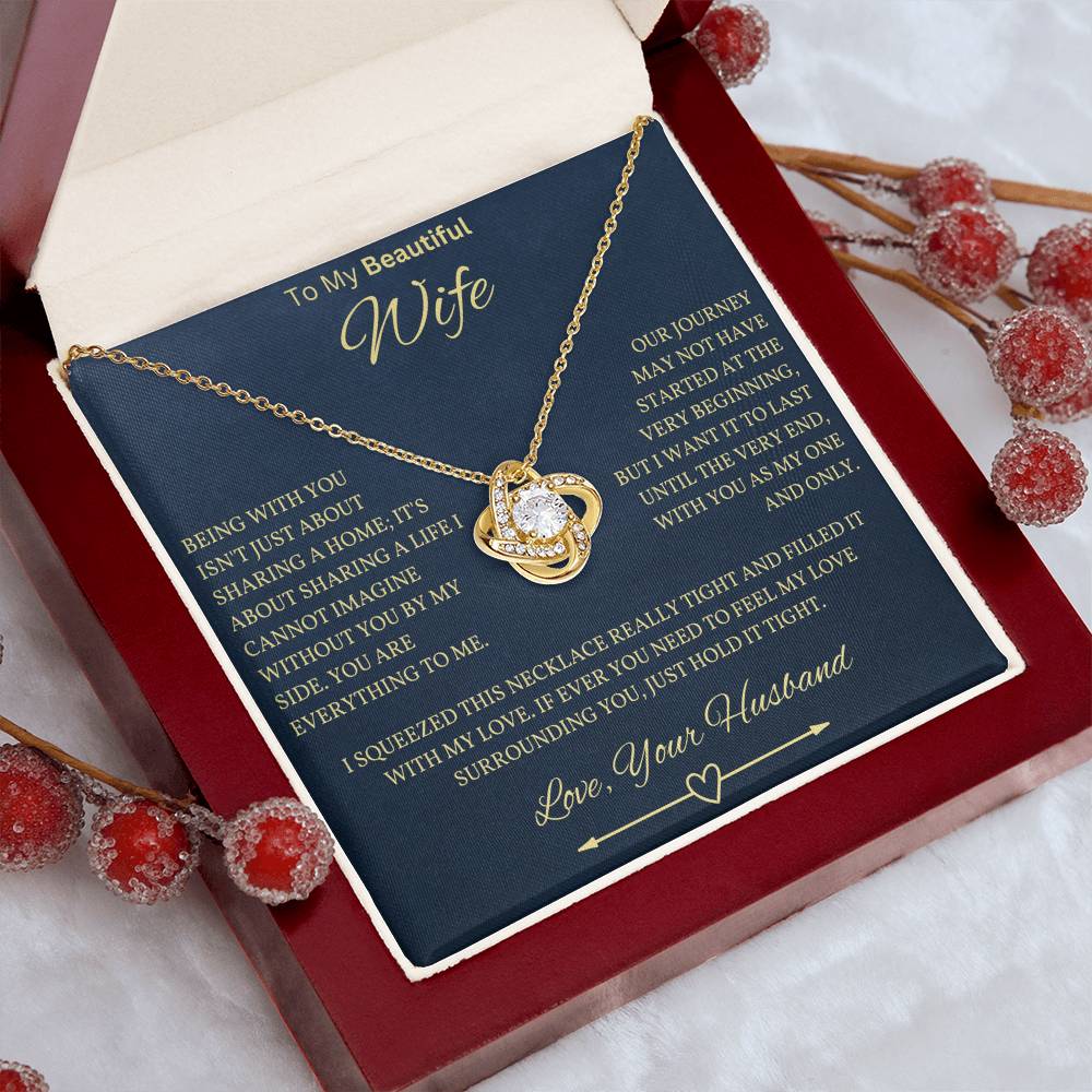 Beautiful Wife Necklace in Navy Blue