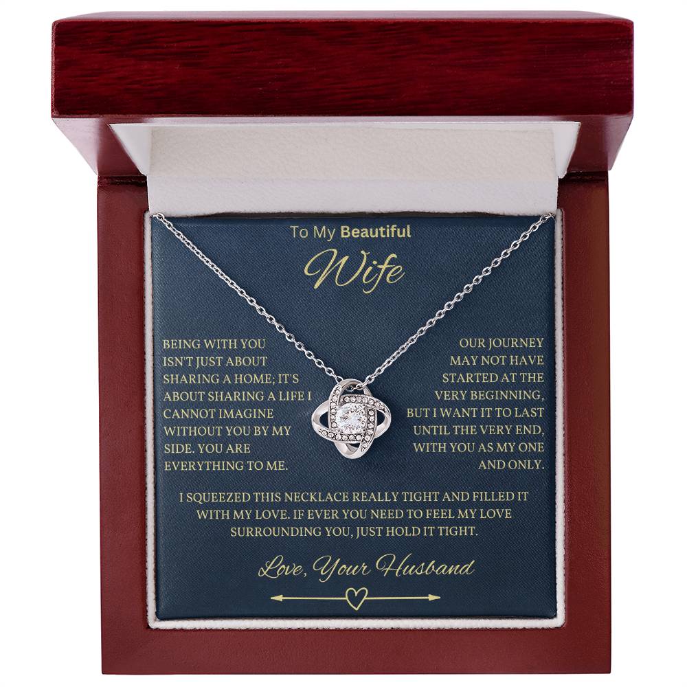 Beautiful Wife Necklace in Navy Blue