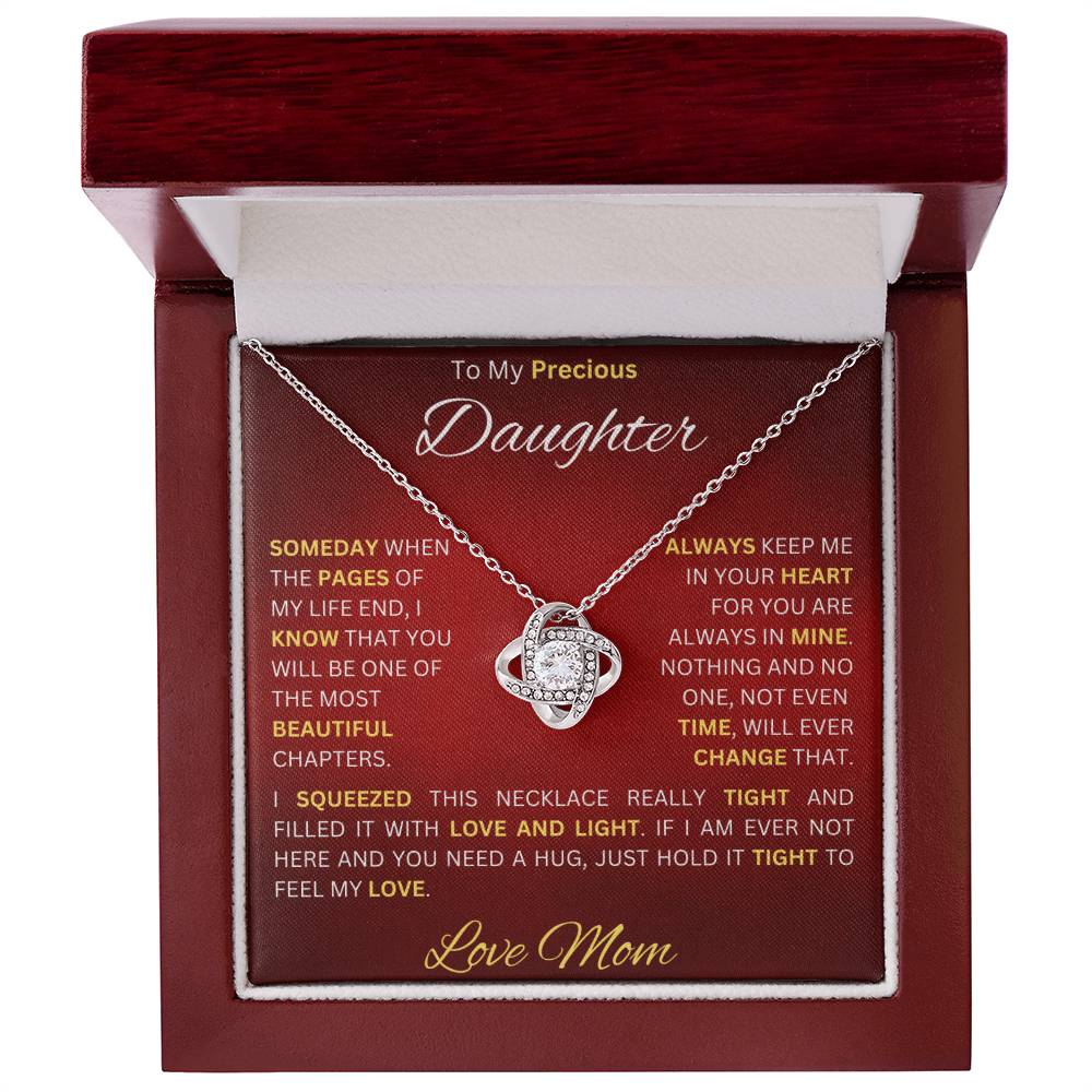 Moms Daughter - My Sunshine - Love Knot Necklace