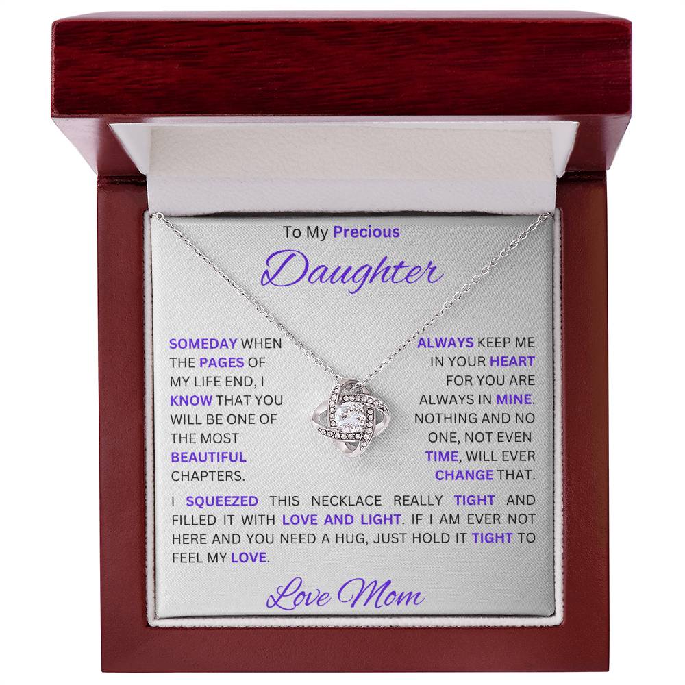 Moms Daughter - My Sunshine - Love Knot Necklace