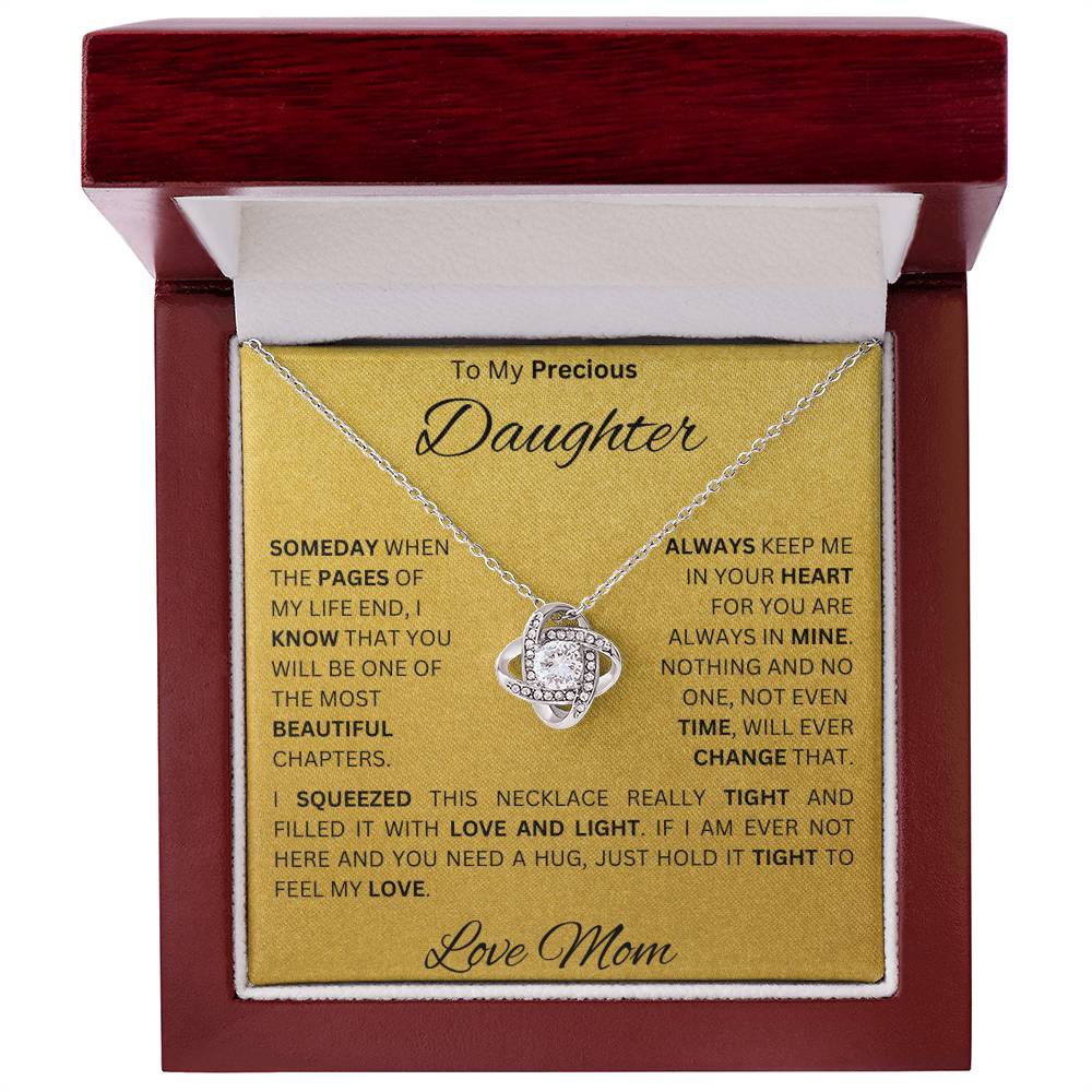 Moms Daughter - My Sunshine - Love Knot Necklace