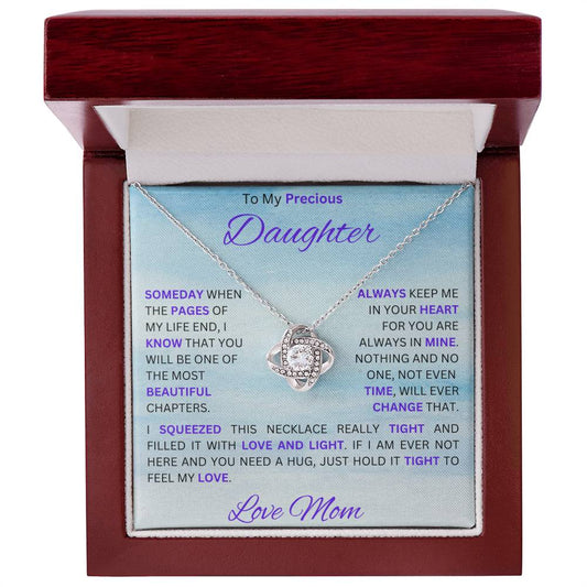 Moms Daughter - My Sunshine - Love Knot Necklace