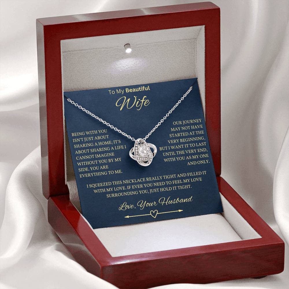 Beautiful Wife Necklace in Navy Blue