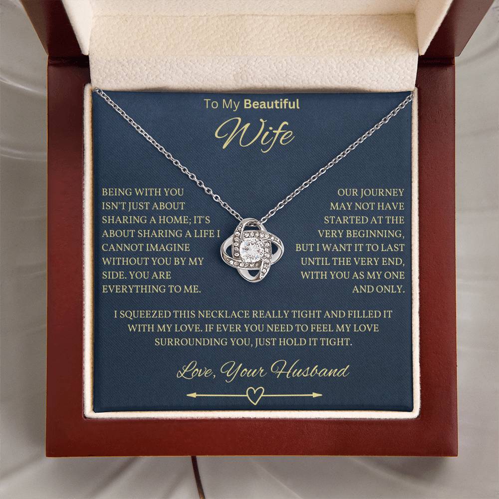 Beautiful Wife Necklace in Navy Blue