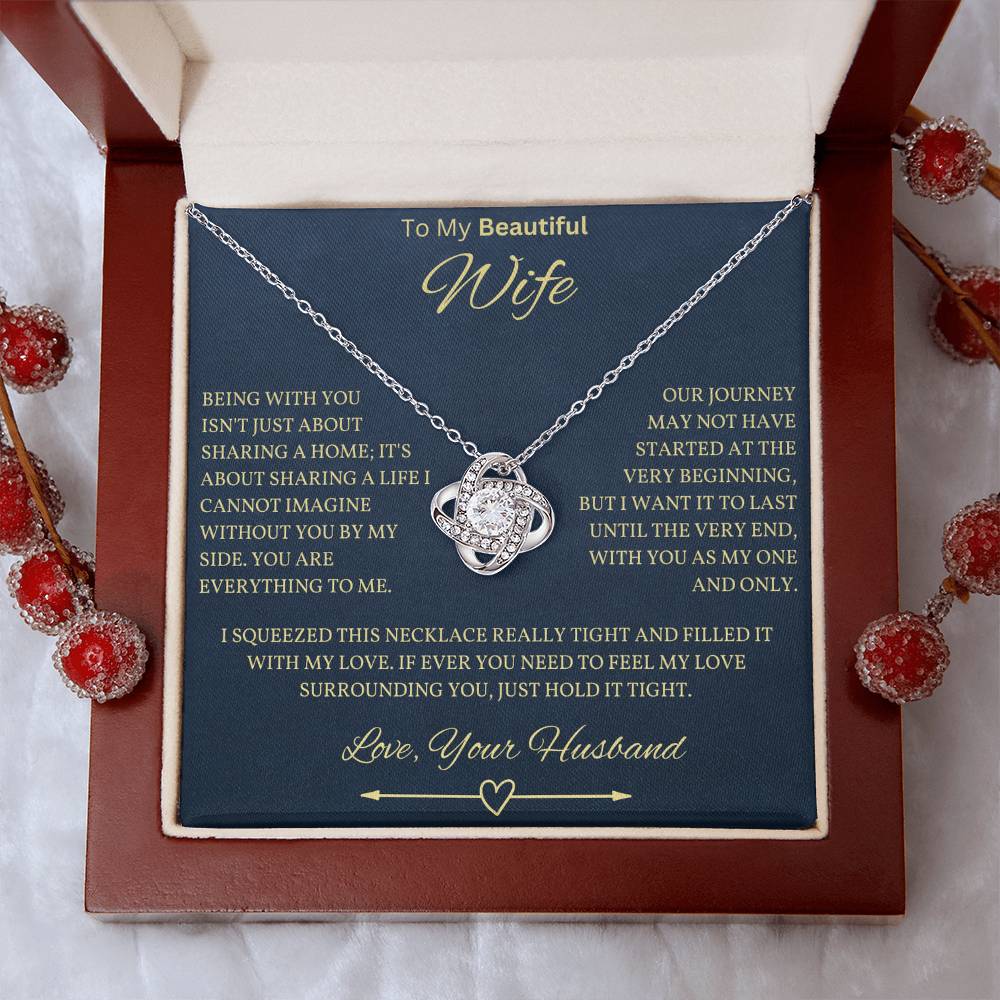 Beautiful Wife Necklace in Navy Blue