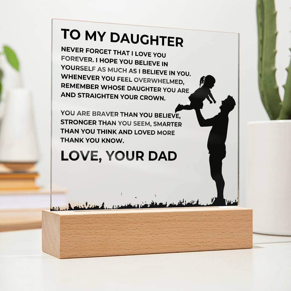 To My Daughter | Straighten Your Crown | LED Lamp